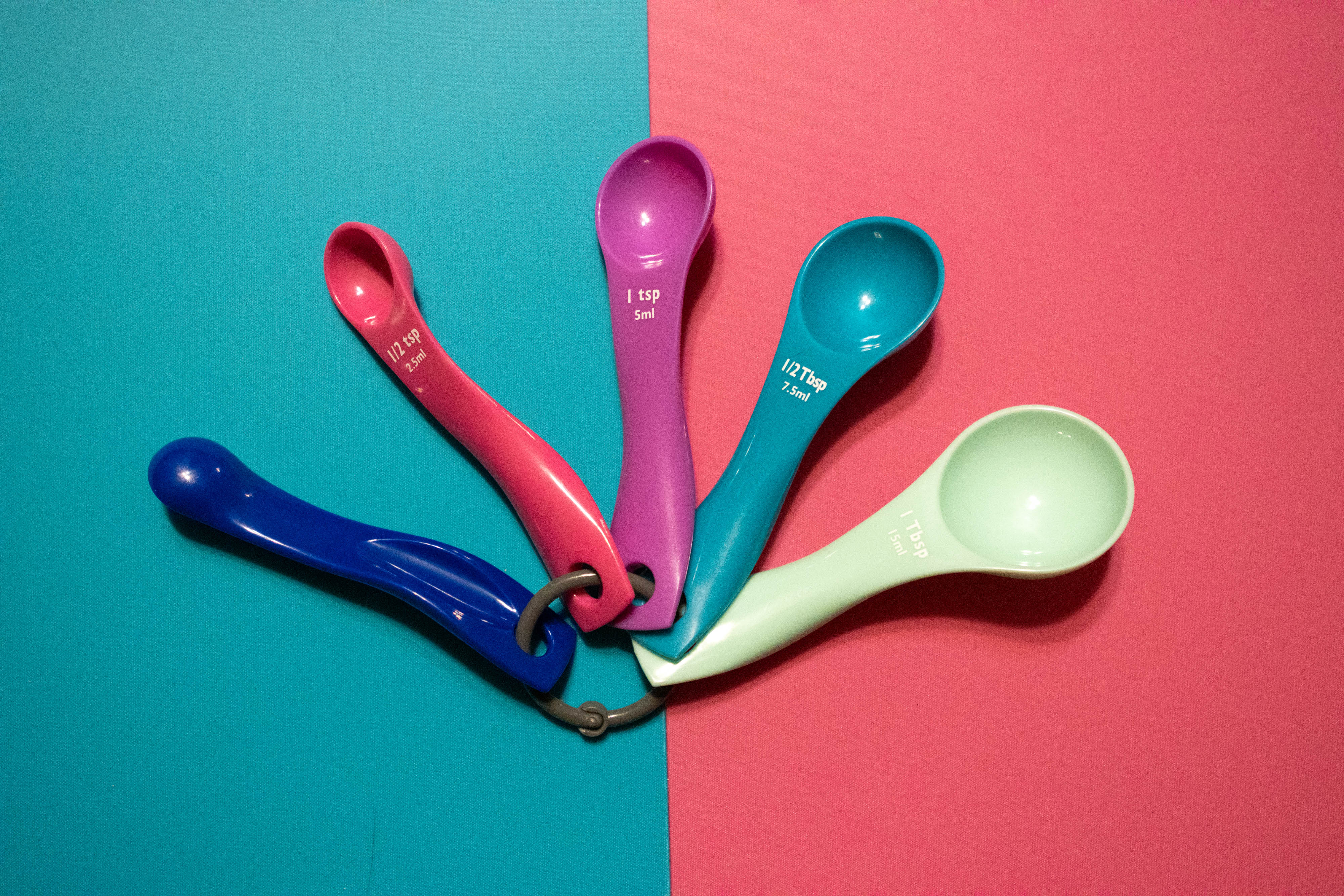 Colorful measuring spoons